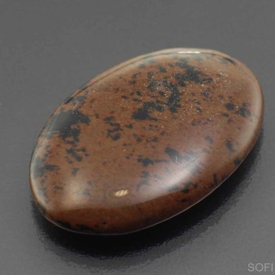  Камень Чёрно-коричневый Обсидиан натуральный 23.00 карат арт. 30103