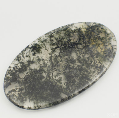 Камень Агат натуральный 42.00 карат 52х31 мм овал кабошон арт. 12532