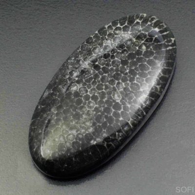  Камень чёрный мрамор натуральный 53.00 карат арт. 12188