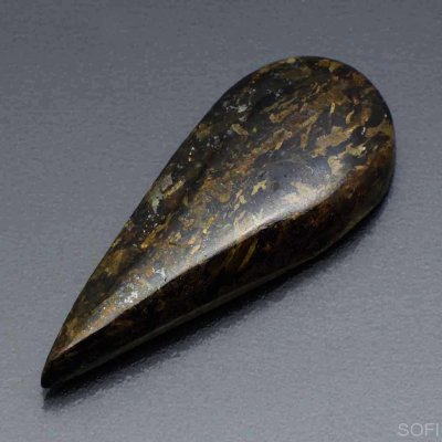 Камень Азурит натуральный 37.00 карат 39х15 мм груша кабошон арт. 17268